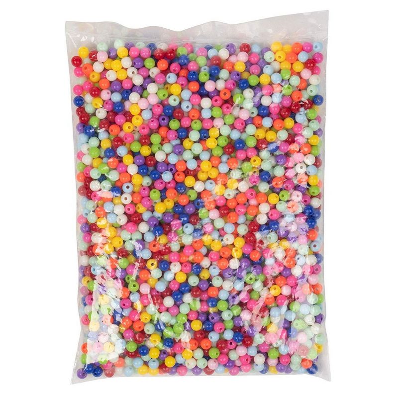 Genie Crafts 2000 Piece Bubble Beads for Crafts, Jewelry Marking, Rainbow Colors (0.24 in)
