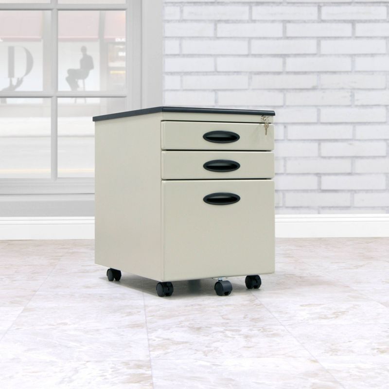 Mobile File Cabinet w/Locking Drawers - Putty