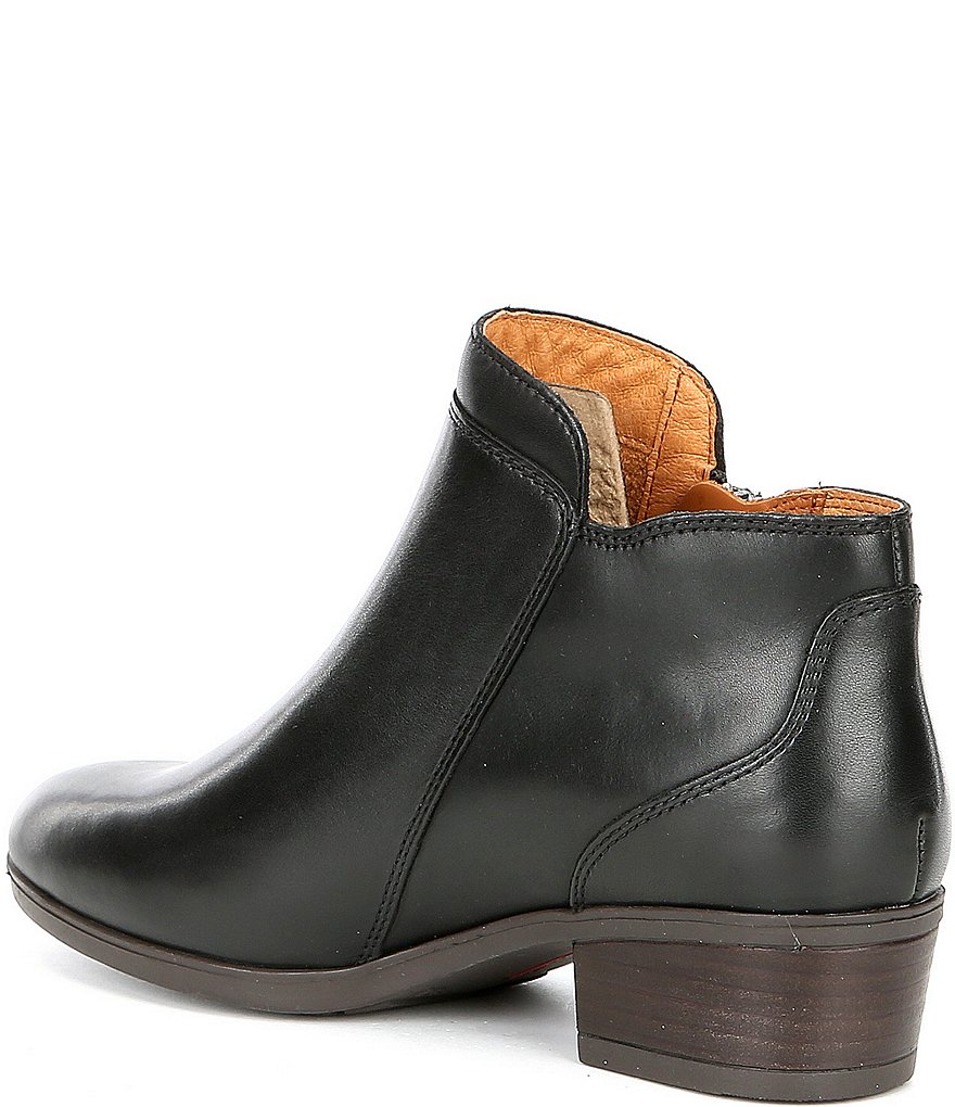 Pikolinos Daroca Side Zip Leather Block Heel Booties
