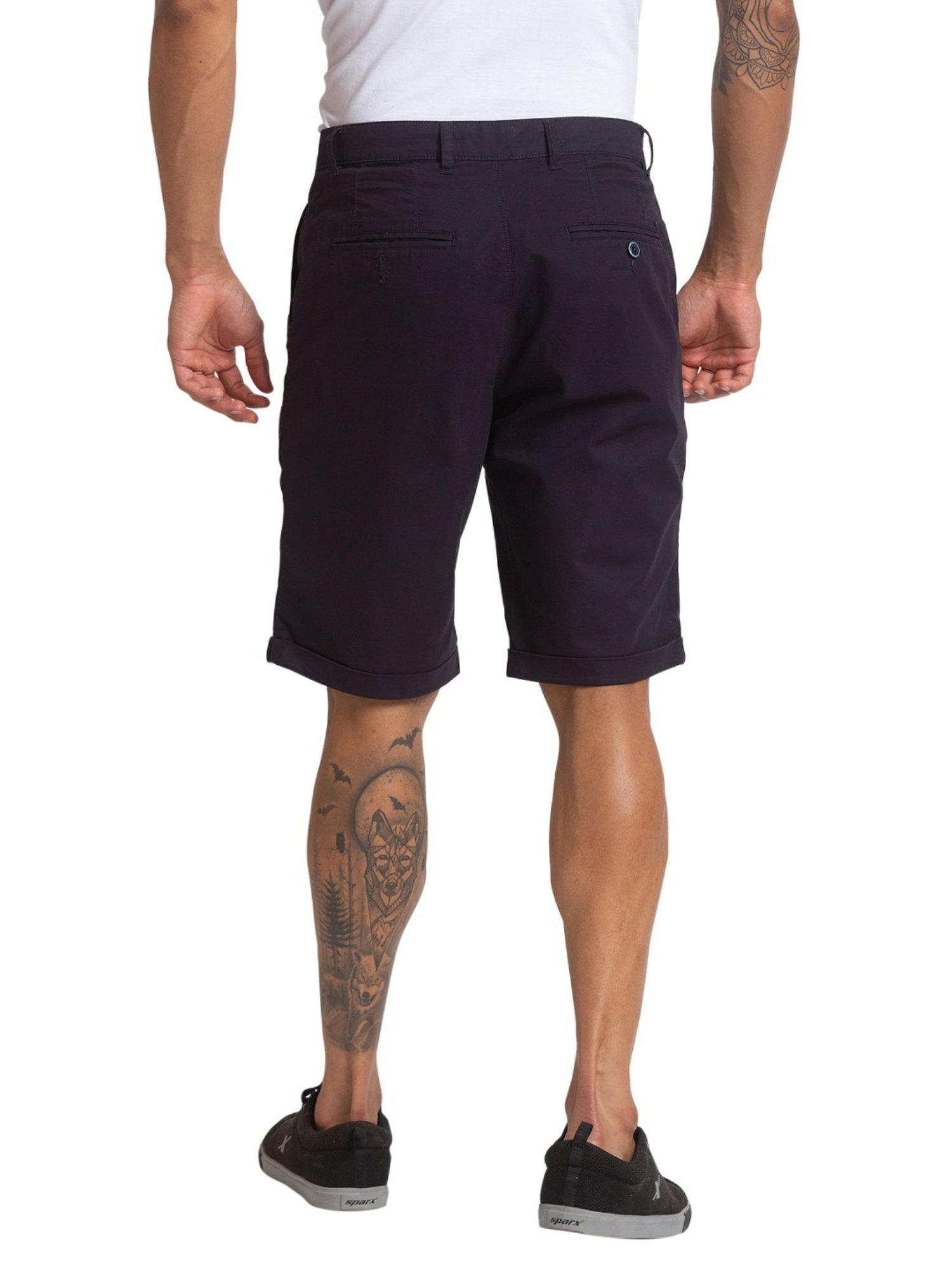 Parx Black Regular Fit Shorts