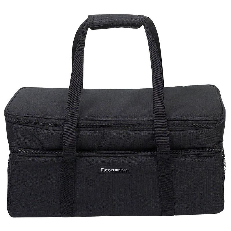 Messermeister Durable Soft Sided Culinary Tool Knife Storage Organizer Box with Convenient Carry Handles, 18 x 9 x 9 Inches, Black