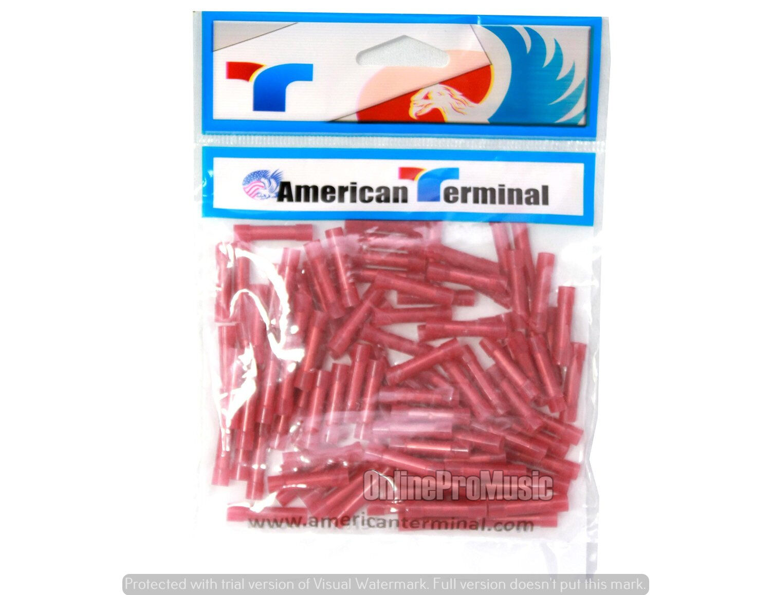 American Terminal E-BCRN-100 22/18-Gauge Economy Nylon Red Butt Connectors