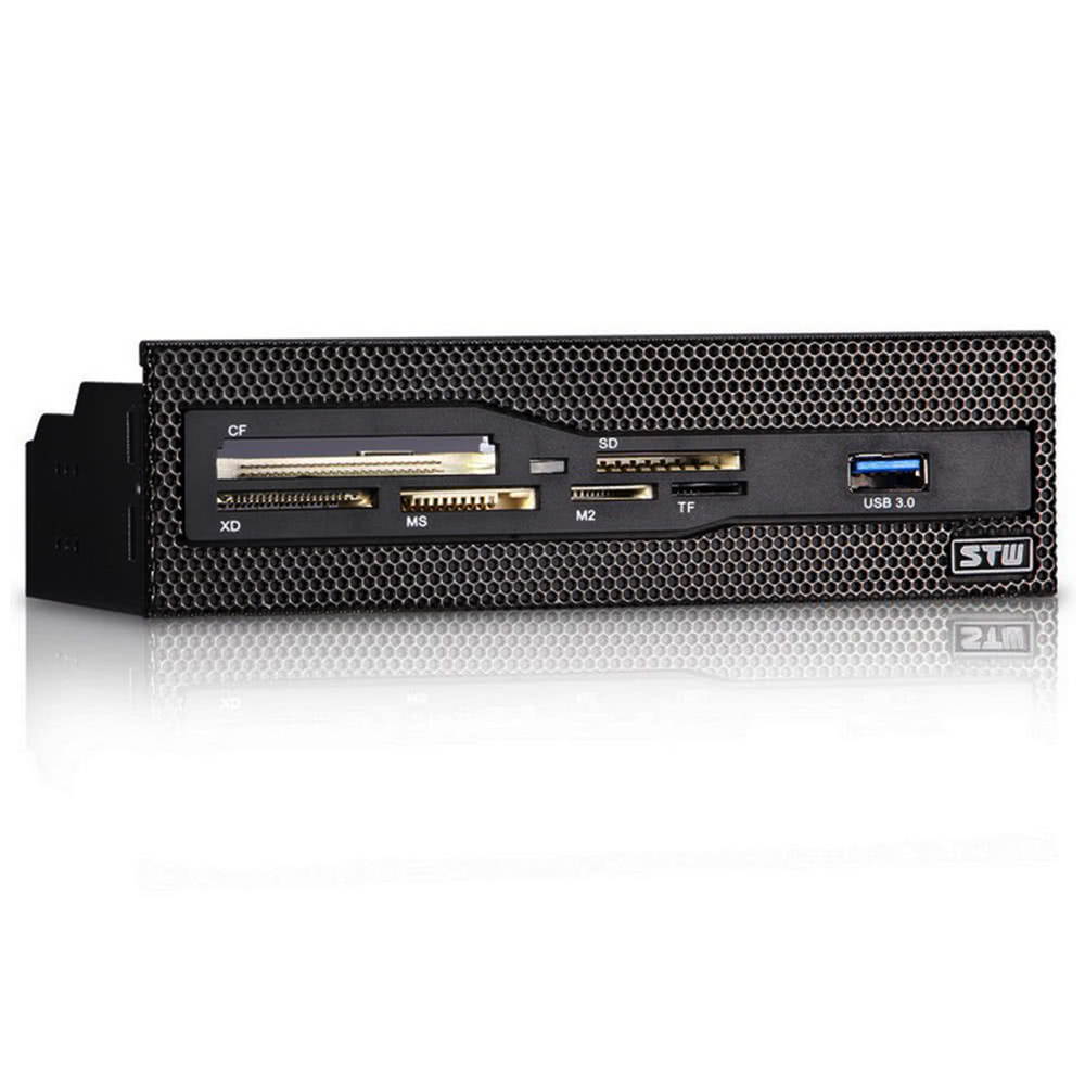 Sunshine-tipway STW 5.25" Internal Card Reader Media Multi-Function Dashboard PC Front Panel USB 3.0 Support CF XD MS M2 TF