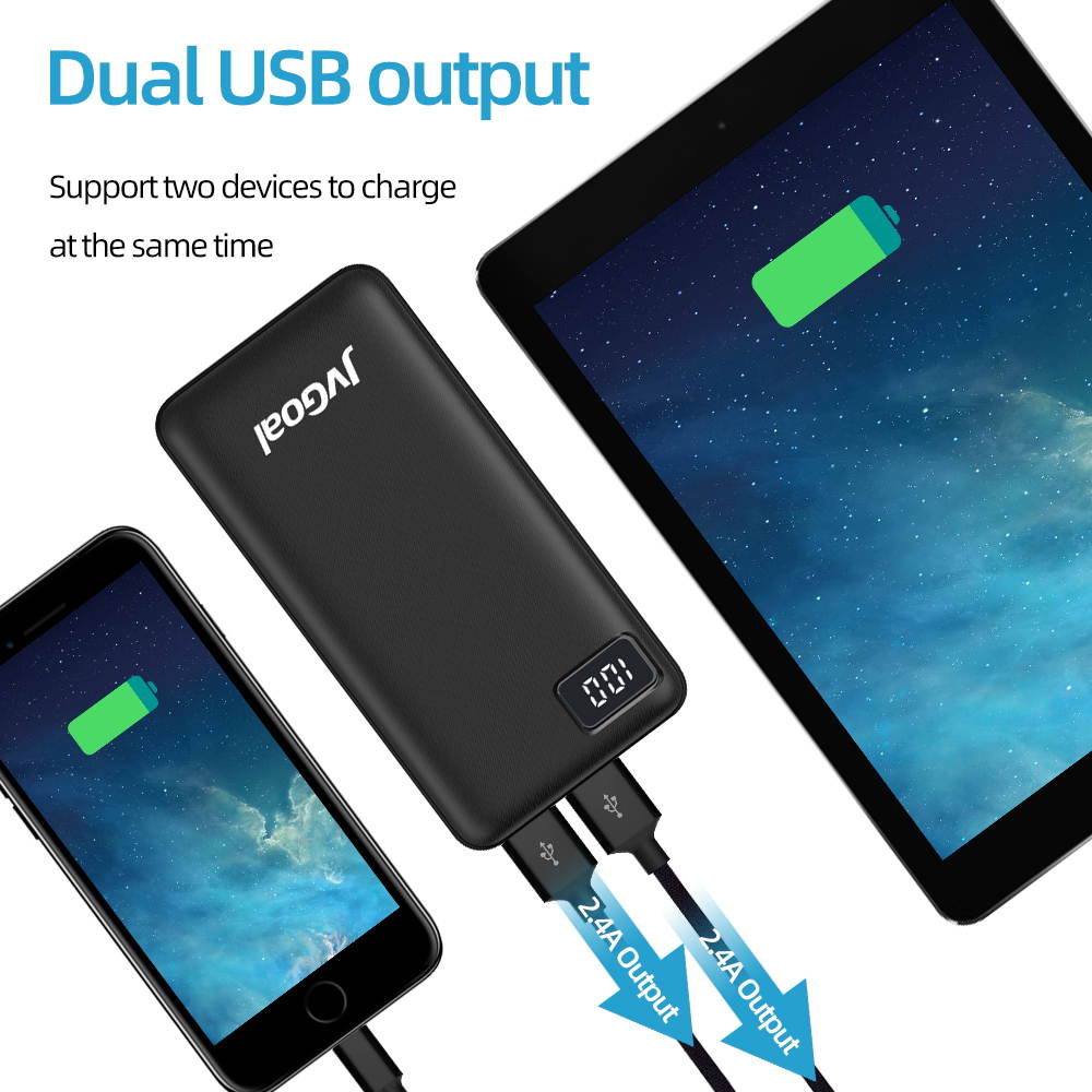 Portable Charger 24800mAh Power Bank Dual Ports External Cell Phone Battery Packs Backup with LCD Display High-Speed Charging Compatible for iPhone Samsung Galaxy Nintendo Switch