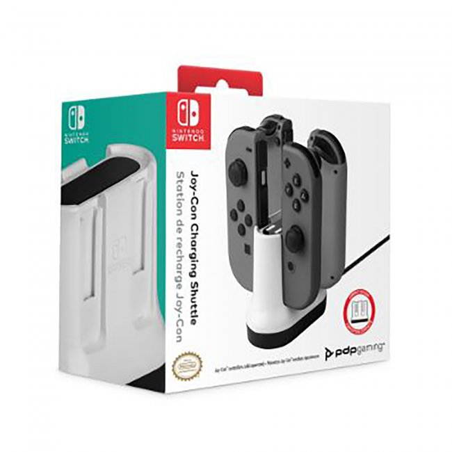 PDP Gaming 500-188-NA Joy-Con Charging Shuttle for Controllers, White - Nintendo Switch