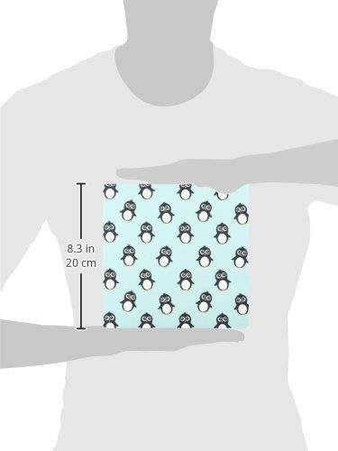 3dRose 8 X 8 X 0.25 Cute Penguin Pattern On Ice Teal Blue Turquoise Black And White Kawaii Baby Kids Nursery Child Mouse Pad (mp_113122_1)