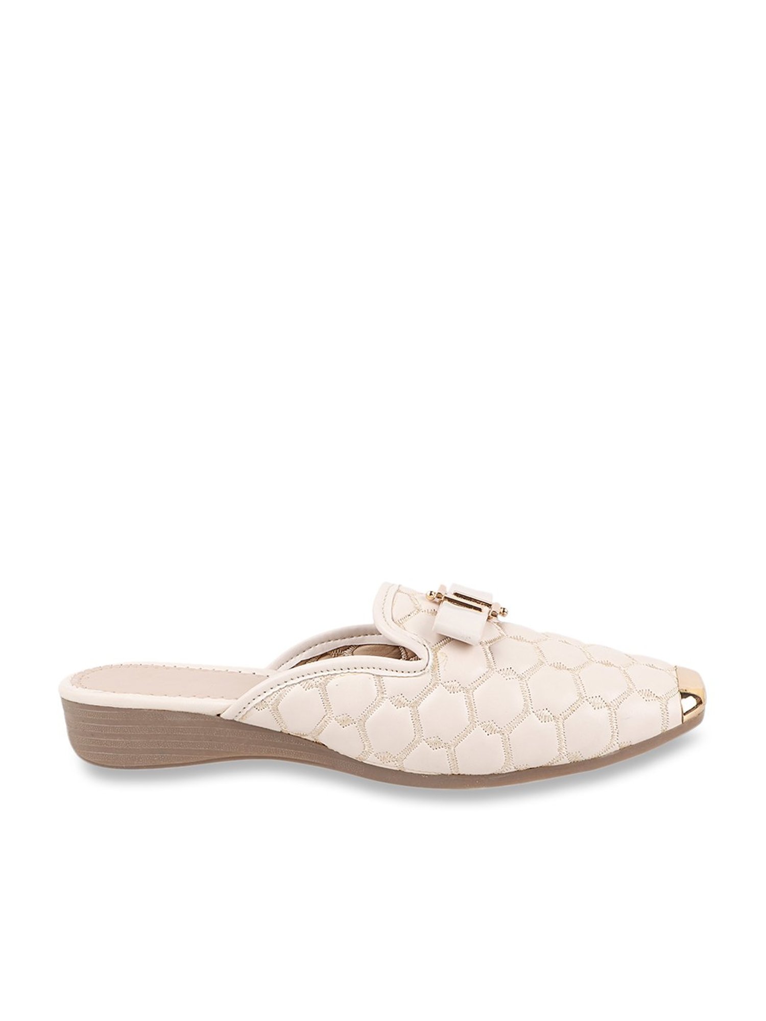 The White Pole Women's Cream Mule Shoes