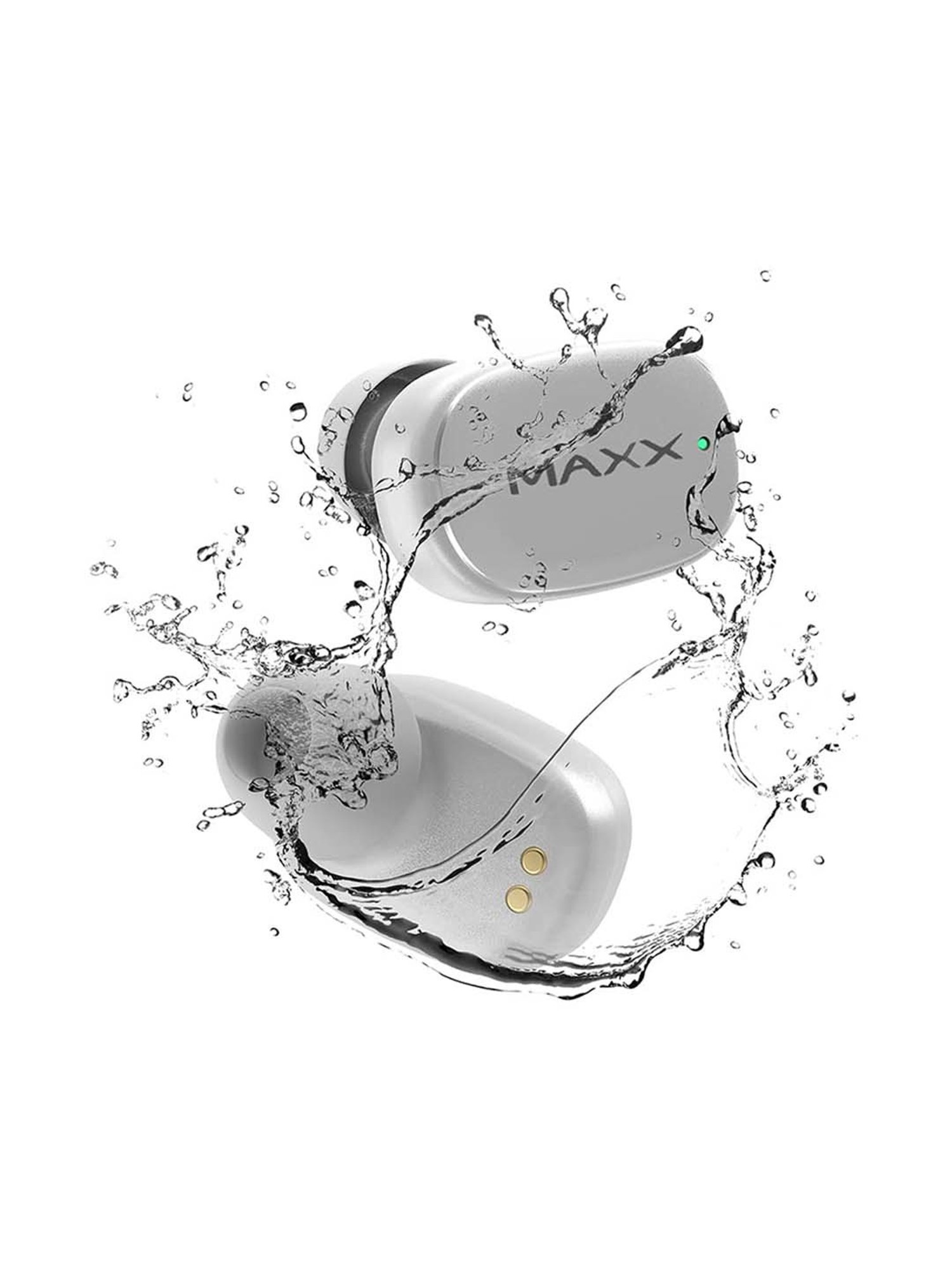 Maxx PX4 Truly Wireless Earbuds with IPX6 Water and Sweat Resistant (White)