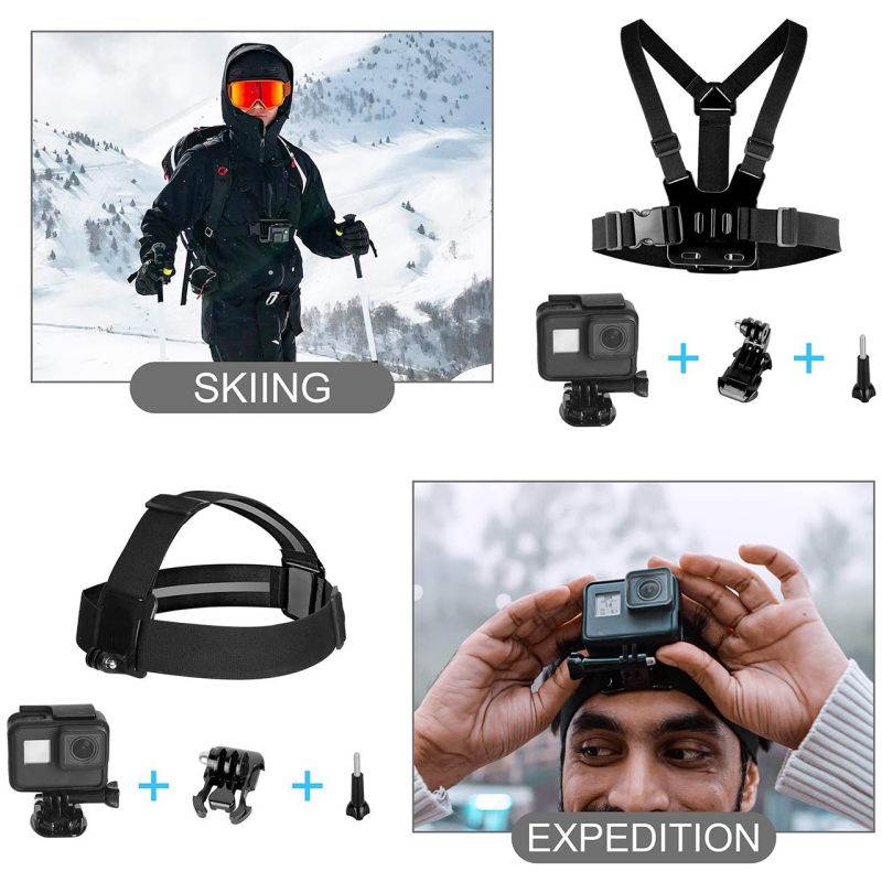 ROME CARE 52 in 1 Action Camera Accessories Kit for GoPro Hero 9 8 7 6 5 4 3+ 3 2 Accessory Bundle Set Compatible with AKASO, SJCAM, Campark, DJI OSMO, APEMAN Action Camera(Black)