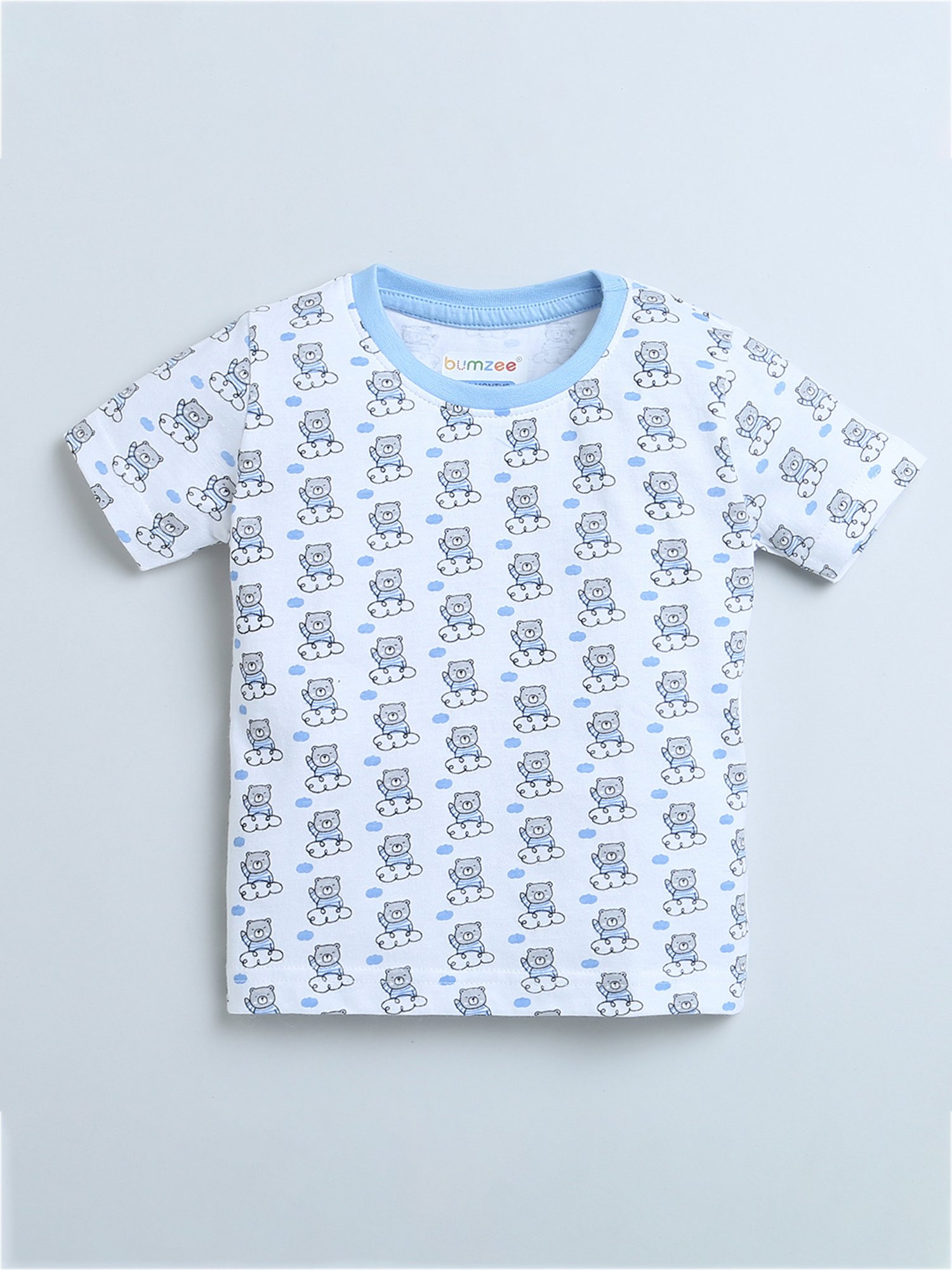 Bumzee Kids Orange & White Printed T-Shirt (Pack Of 2)