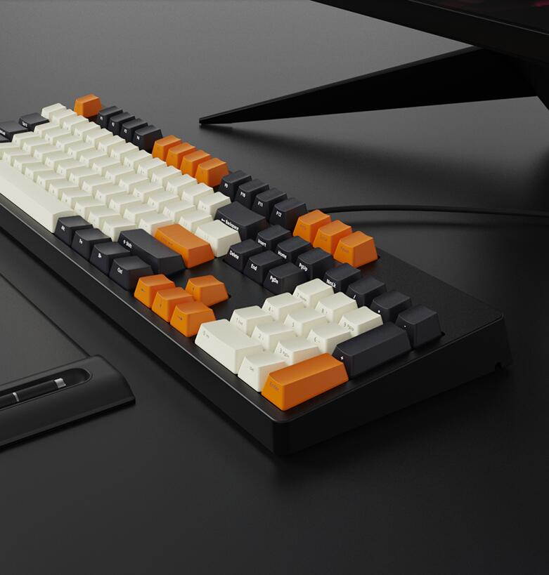 A-jazz AK535  N-key Rollover  Ergonomic Design,Cool Exterior USB Wired Cherry  MX Red Mechanical Gaming  Keyboard For Office And Game,  PBT Keycaps  - Blue Lotus ( No Light Version )