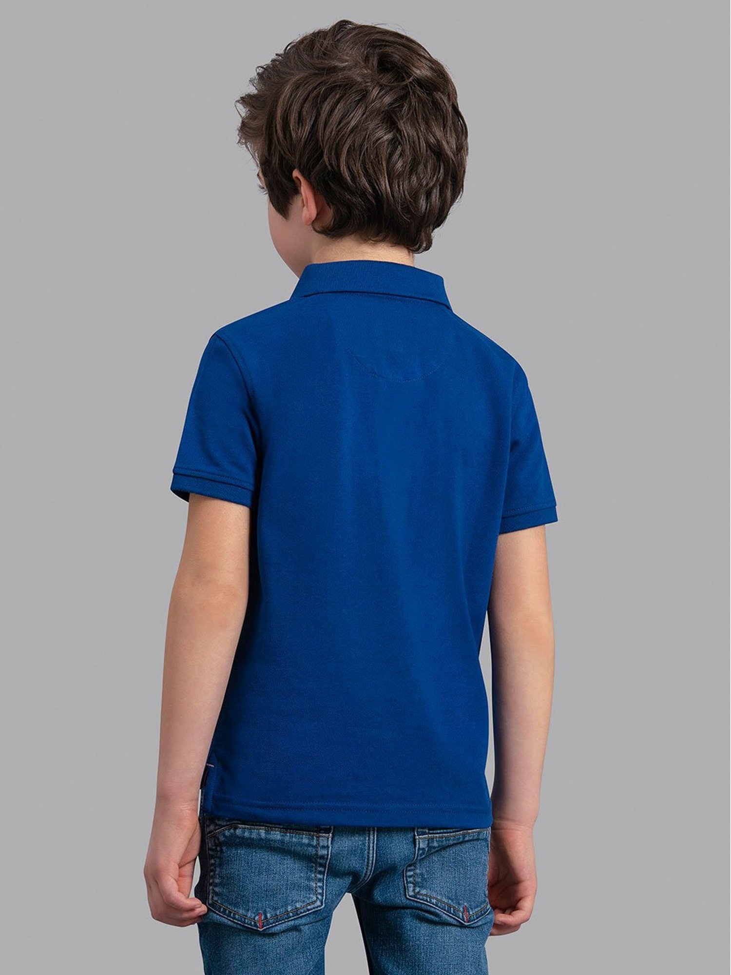 Beverly Hills Polo Club Kids Blue Solid Polo T-Shirt