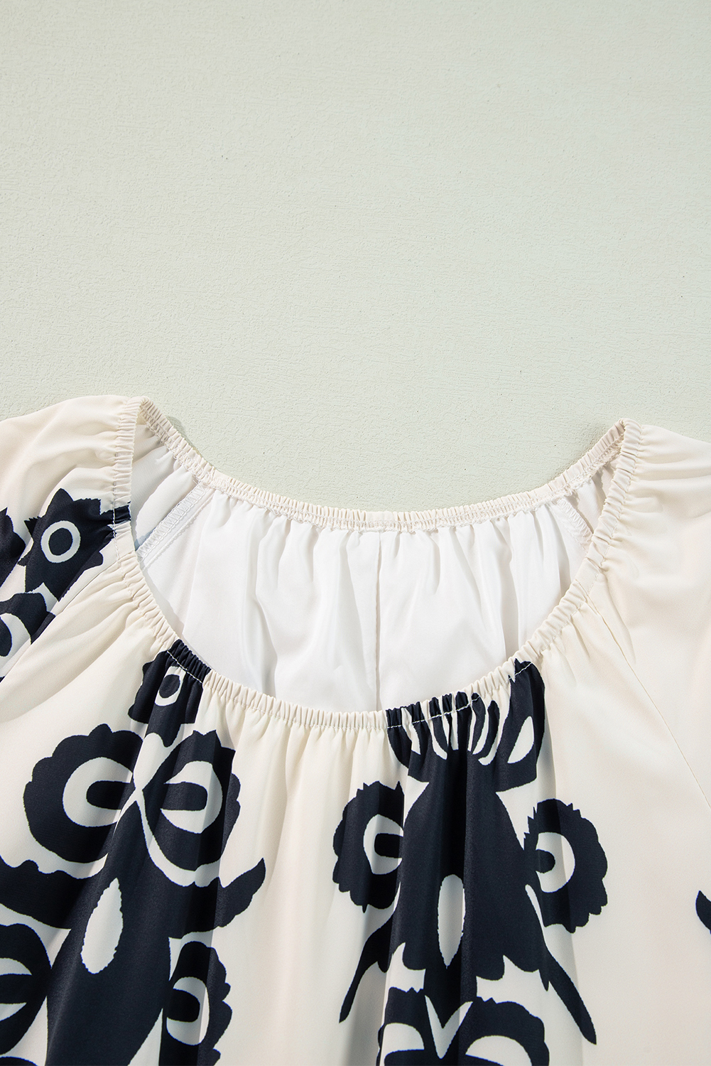 White Frill Mock Neck Sleeveless Tiered Floral Dress