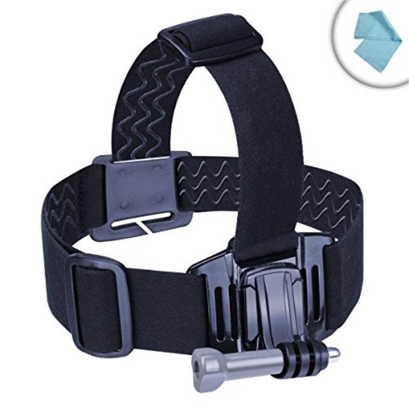 Action Cam Head Strap Action Mount with J Hook and Tripod Adapter by USA Gear - Works With Kodak PIXPRO SP1 , Vivitar Full HD Action Camera , Ricoh WG-M1 Black Waterproof Action Video Camera & More