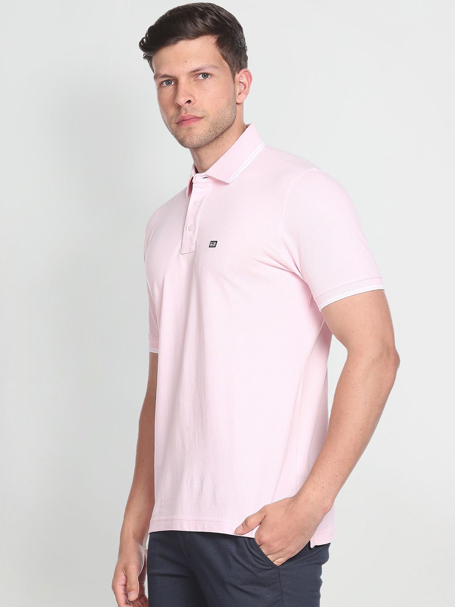 Arrow Sport Pink Cotton Regular Fit Polo T-Shirt