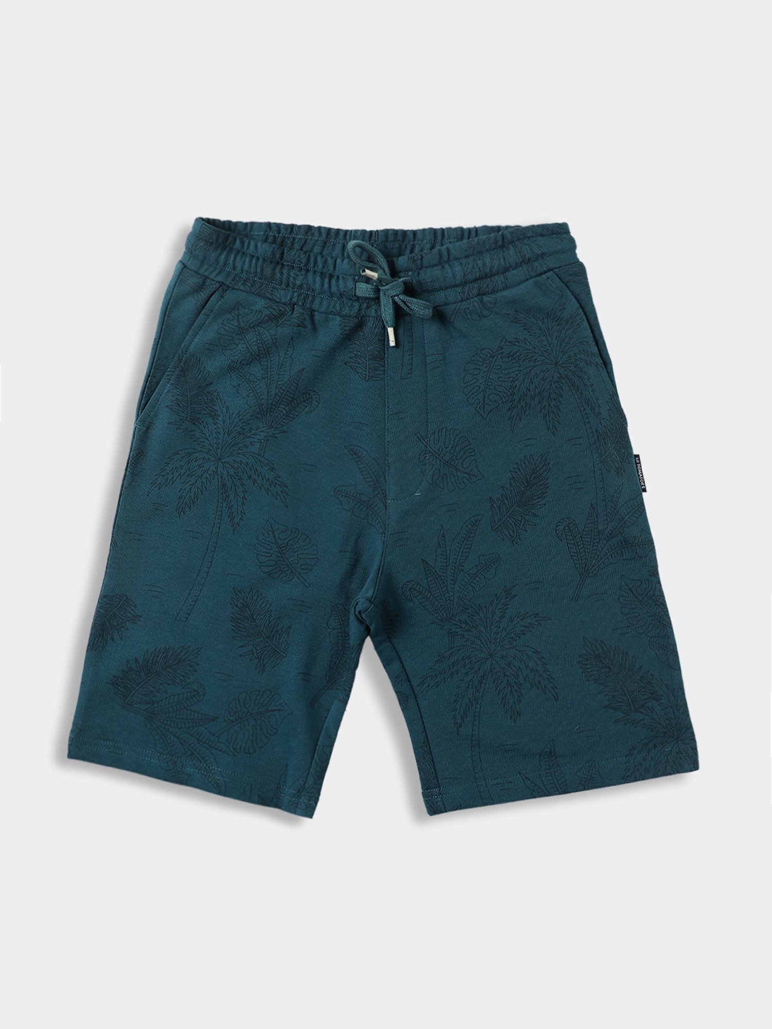 Lil Tomatoes Boys Teal Printed Bermuda