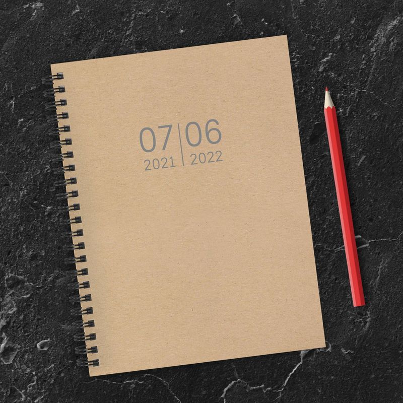 2021-22 Academic Planner 6" x 8" Simple Kraft Daily/Weekly/Monthly - The Time Factory