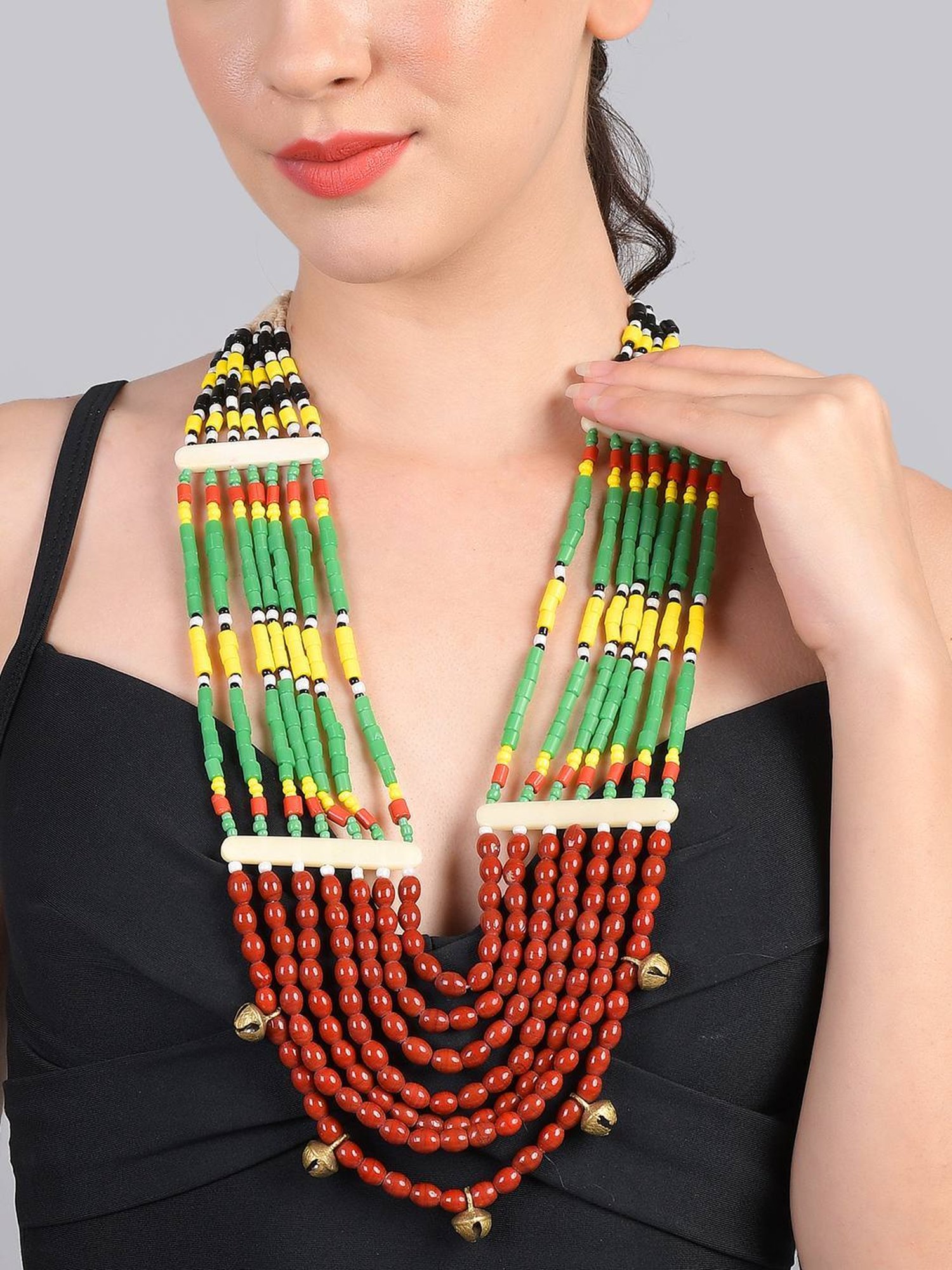 Imli Street Multicolor Vintage Naga Beaded Tribal Necklace