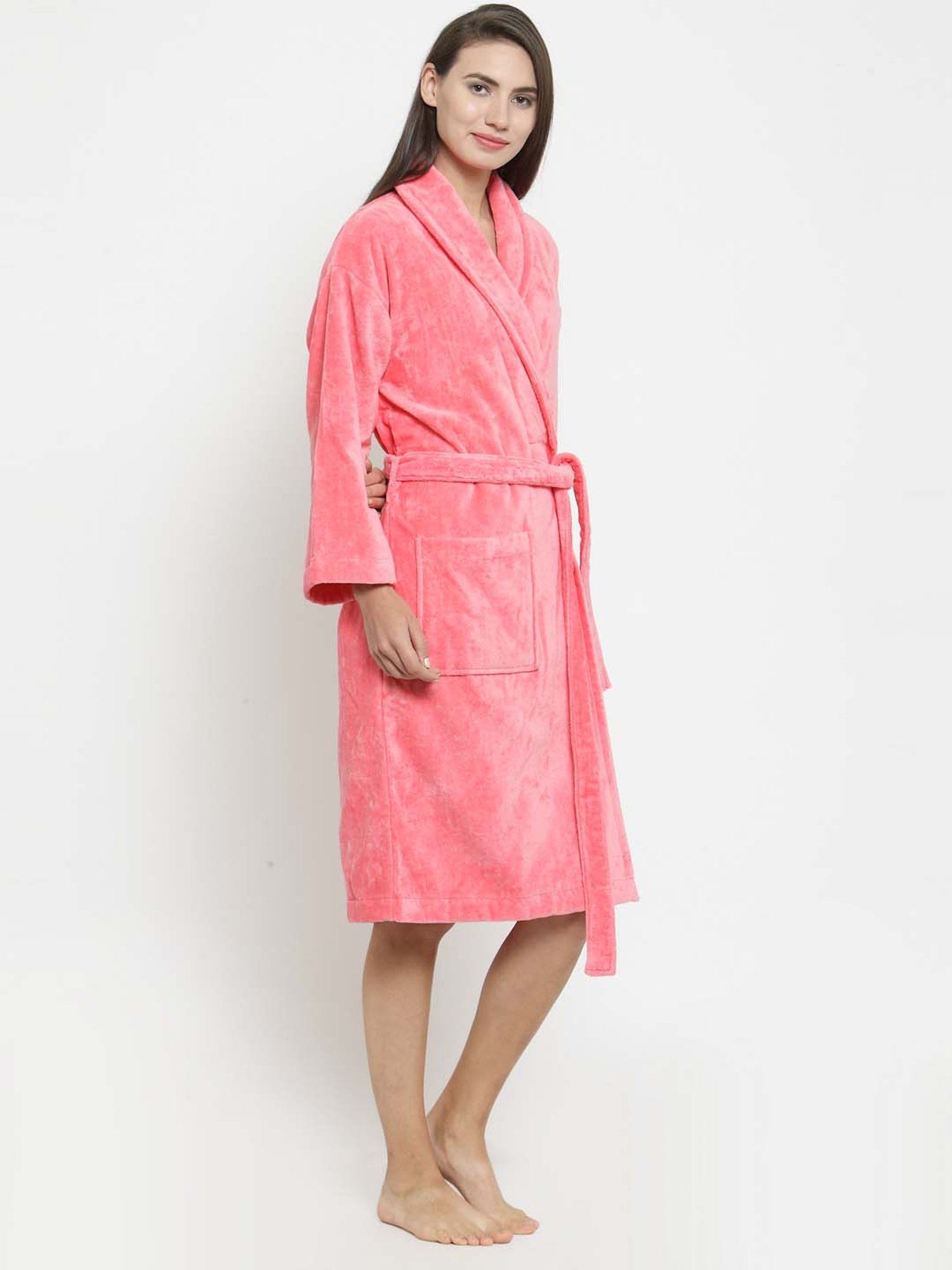 Trident Strawberry Pink Cotton 350 GSM Bathrobe