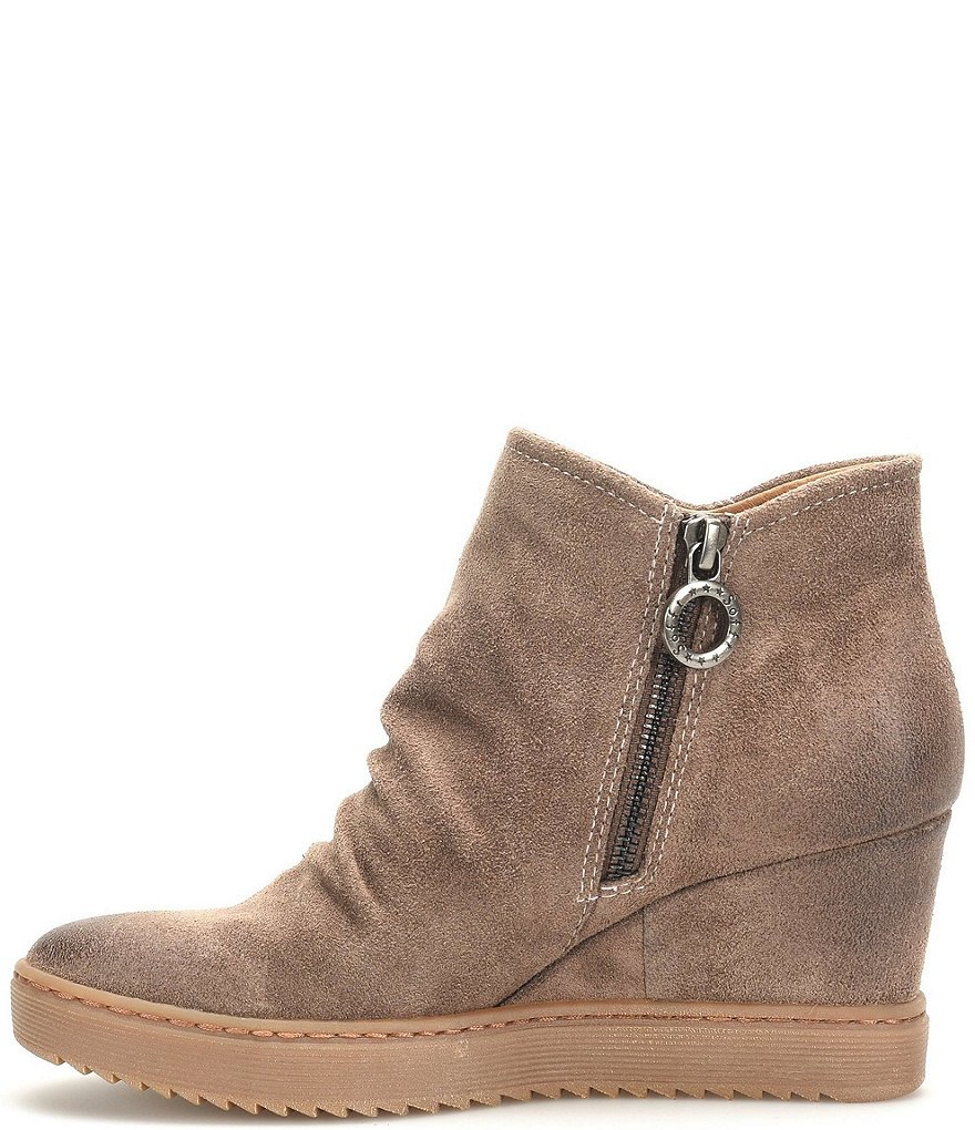 Sofft Siri Waterproof Suede Wedge Ankle Booties