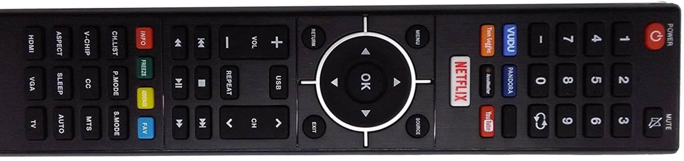 TV Remote fit for Element 4K Smart E4SJ5516H ELEFJ322S ELSFS422 E4SFC421 E4SFC551 E4SFT551 Elst3216h E4SFC651 ELEFS403S ELSFS502 E4S4316H LED TV Remote Control with VUDU Netflix Keys E4ST4316H