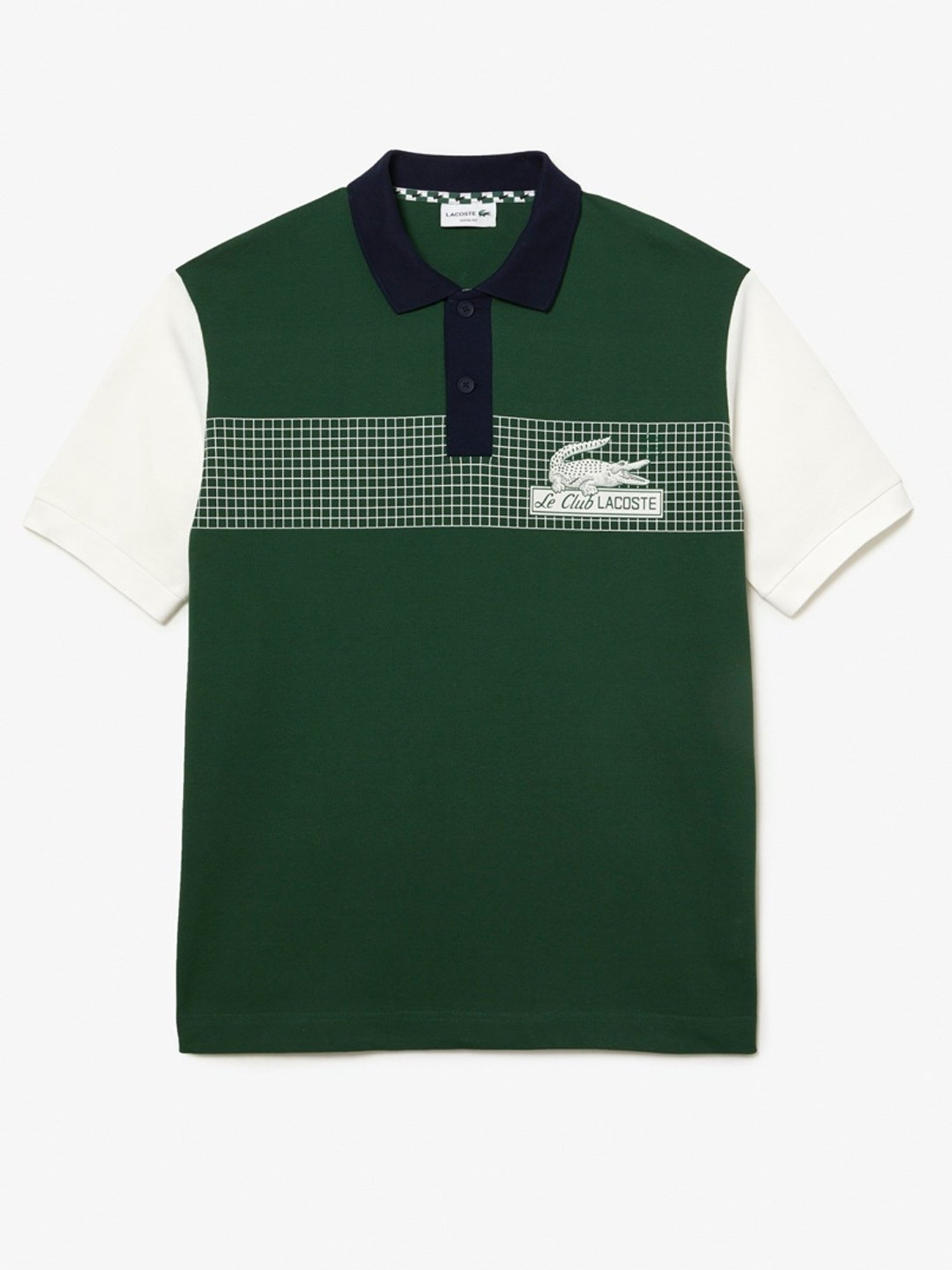 Lacoste Green Cotton Loose Fit Printed Polo T-Shirt