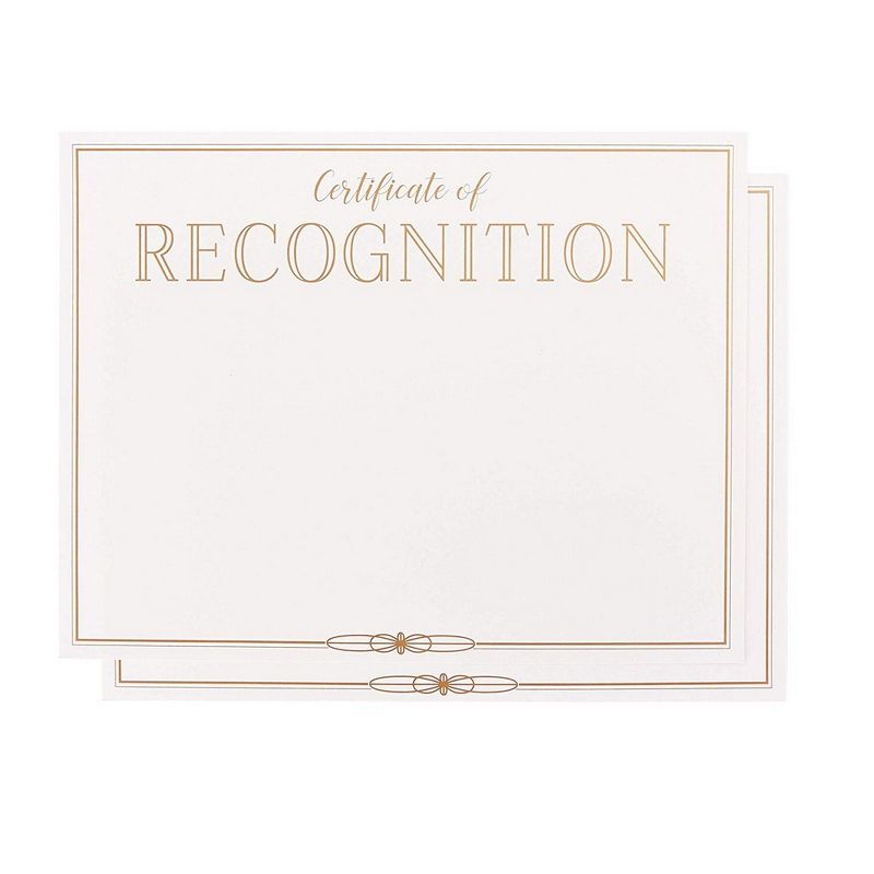 Best Paper Products 48-Pack Gold Foil Certificates of Recognition Award Paper Sheets, A4 Letter Size 8.5 x 11 in