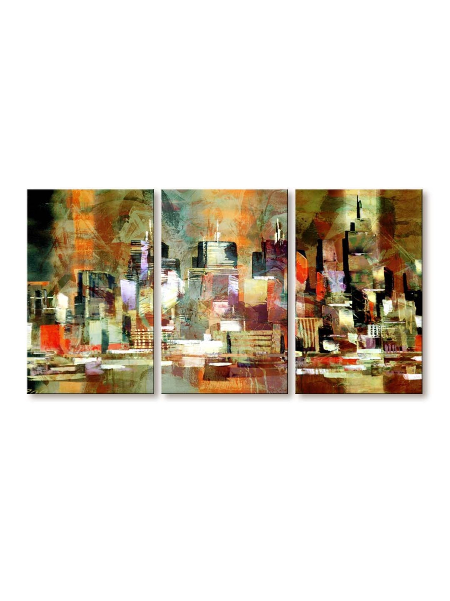 999Store Multicolor Abstract Art 3 Frame Canvas Paintings