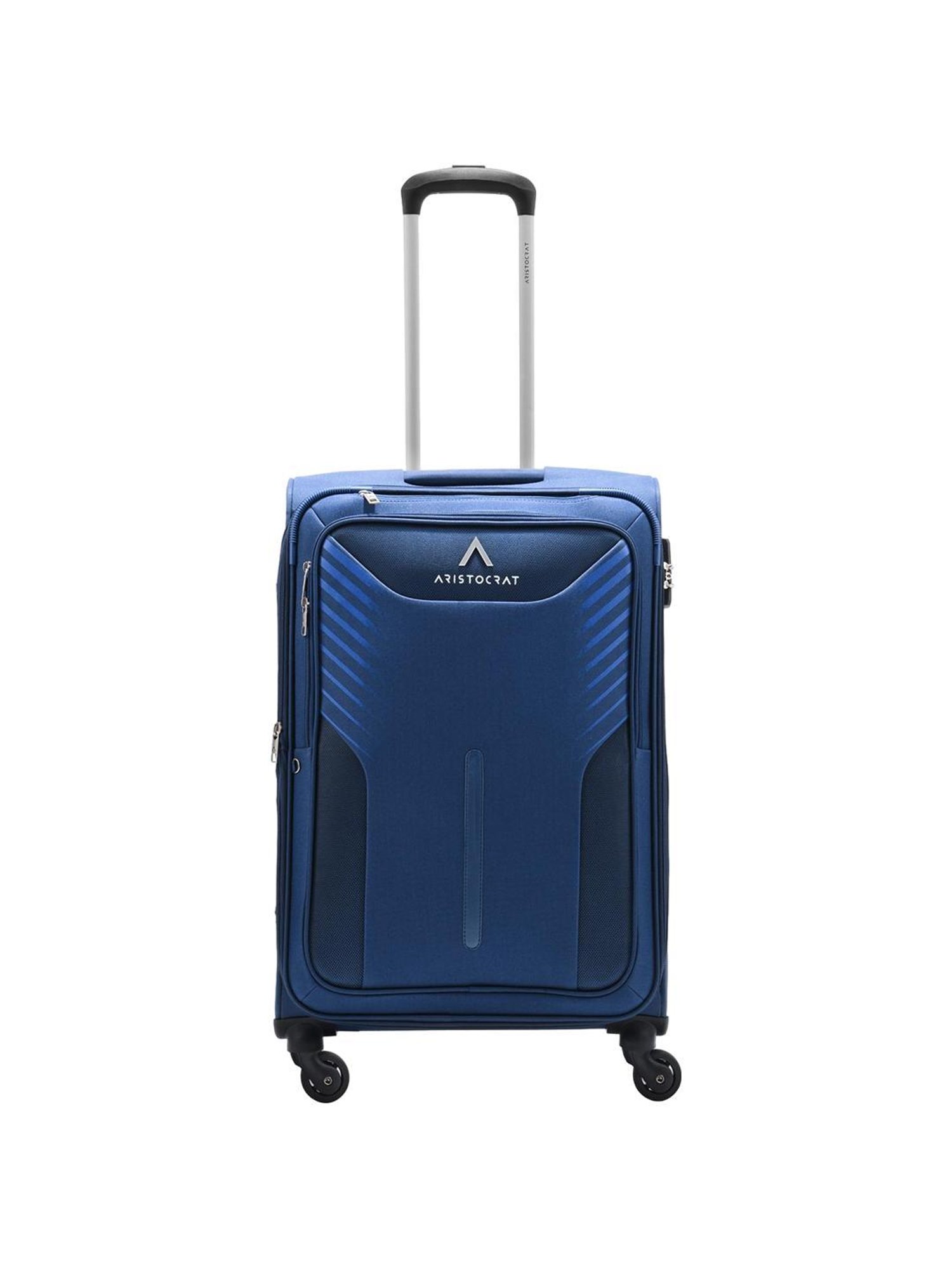 Aristocrat Dark Blue Solid Soft Medium Trolley Bag - 28 cm