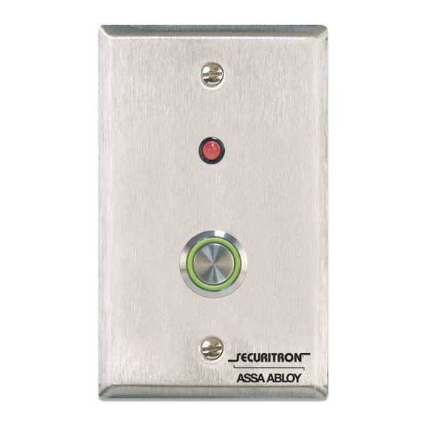 SECURITRON PB4L-2 PUSH BUTTON MOMENTARY SINGLE GANG GRN ILL. HALO