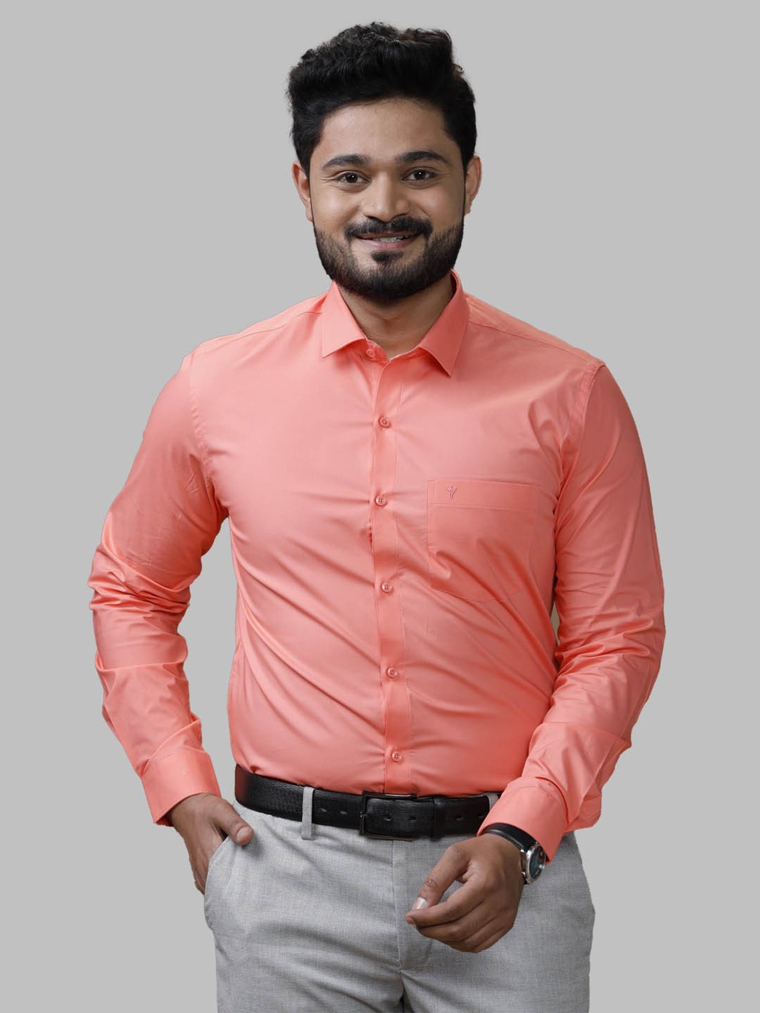 Ramraj Pink Regular Fit Shirt
