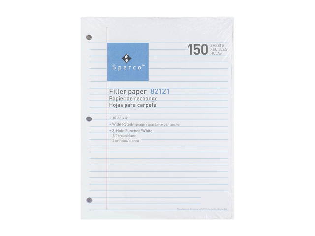 Sparco 82121BD Filler Paper, 10.50" x 8.00", 150 Sheets/each