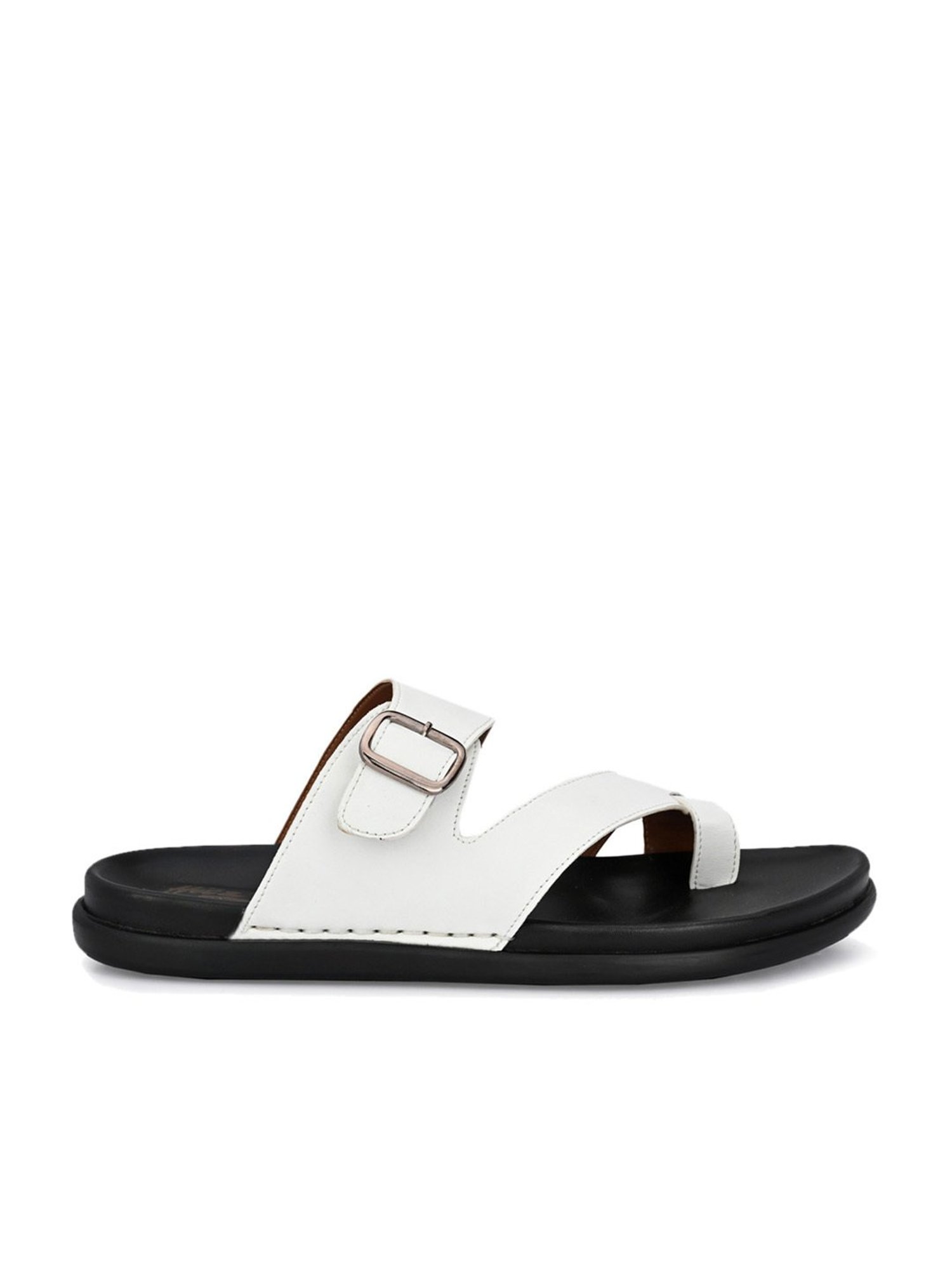 Hitz Men's White Toe Ring Sandals