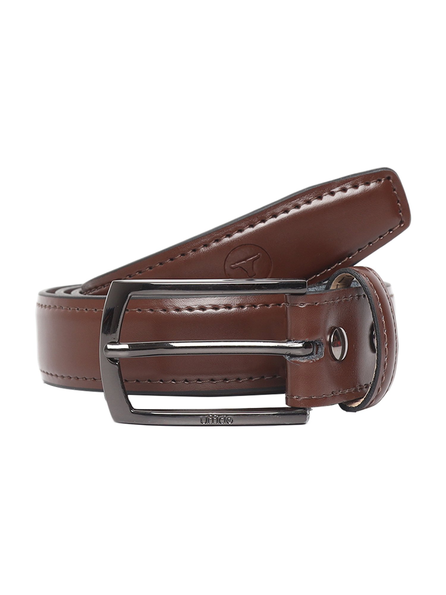 BULCHEE Brown Leather Formal Belt for Men