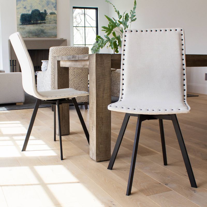 Studded Linen Swivel Set Cream - ACEssentials