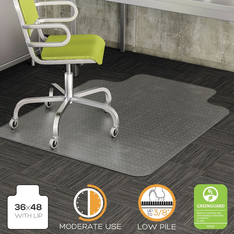 3'x4' Rectangle Solid Floor Mat Clear - Deflecto