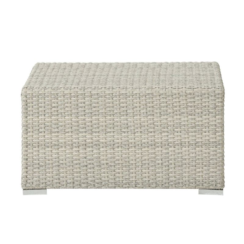 5pc Wicker Rattan Seating Set with Blue Cushions - Accent Furniture