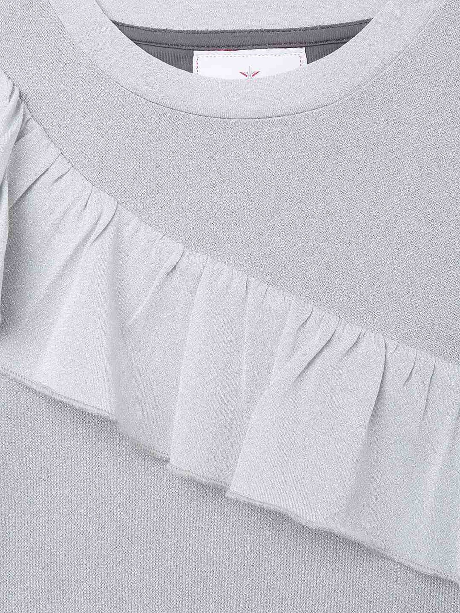 Elle Kids Grey Straight Fit Full Sleeves Top