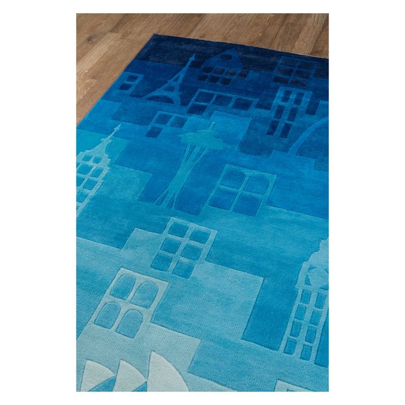 3'x5' Building Tufted Accent Rug Blue - Momeni