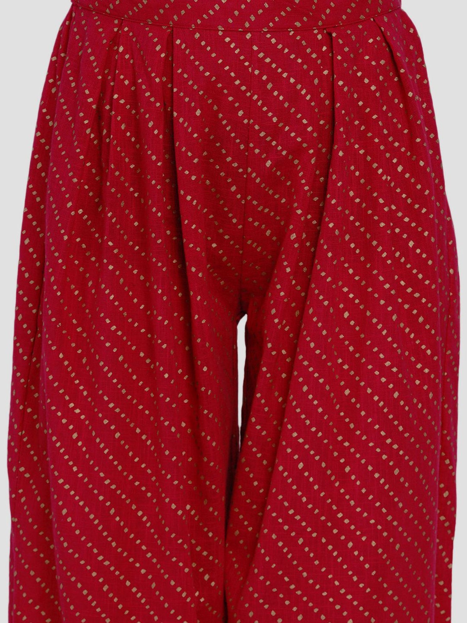 Women Republic Blue & Red Cotton Printed Kurta Salwar Set