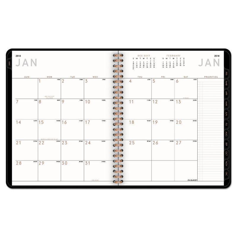 At-A-Glance Contemporary Monthly Planner 8 3/4 x 6 7/8 Black Cover 2020 70120X05
