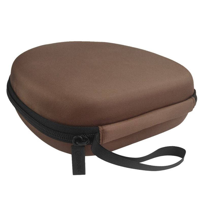 Geekria UltraShell Headphones Full Size Hard Carrying Case, Brown Fabric.