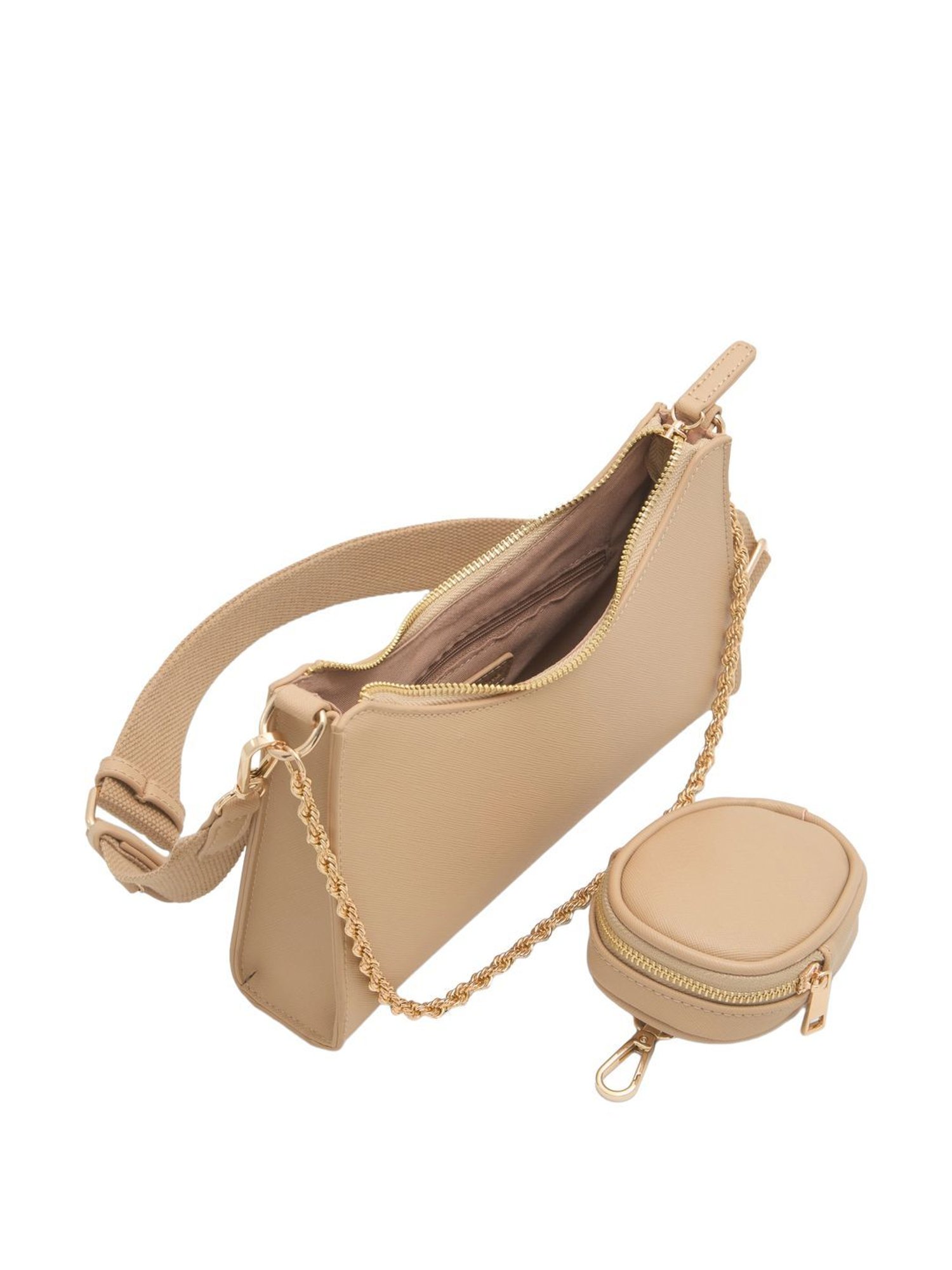 Call It Spring Beige Solid Small Sling Handbag