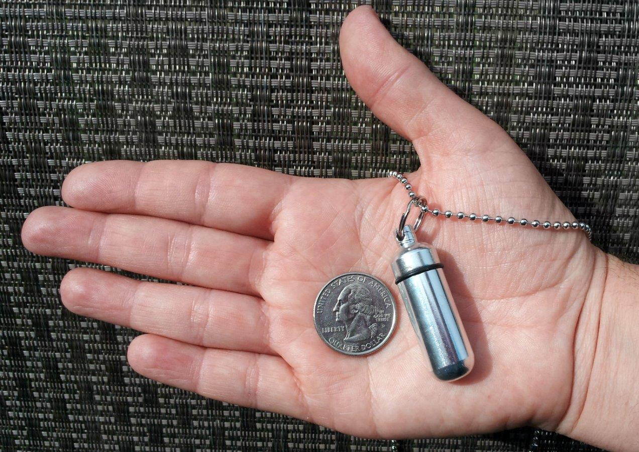 SE PH23-12 Keychain Brass ID Holder with Vial (12 Piece), 1-3/4"