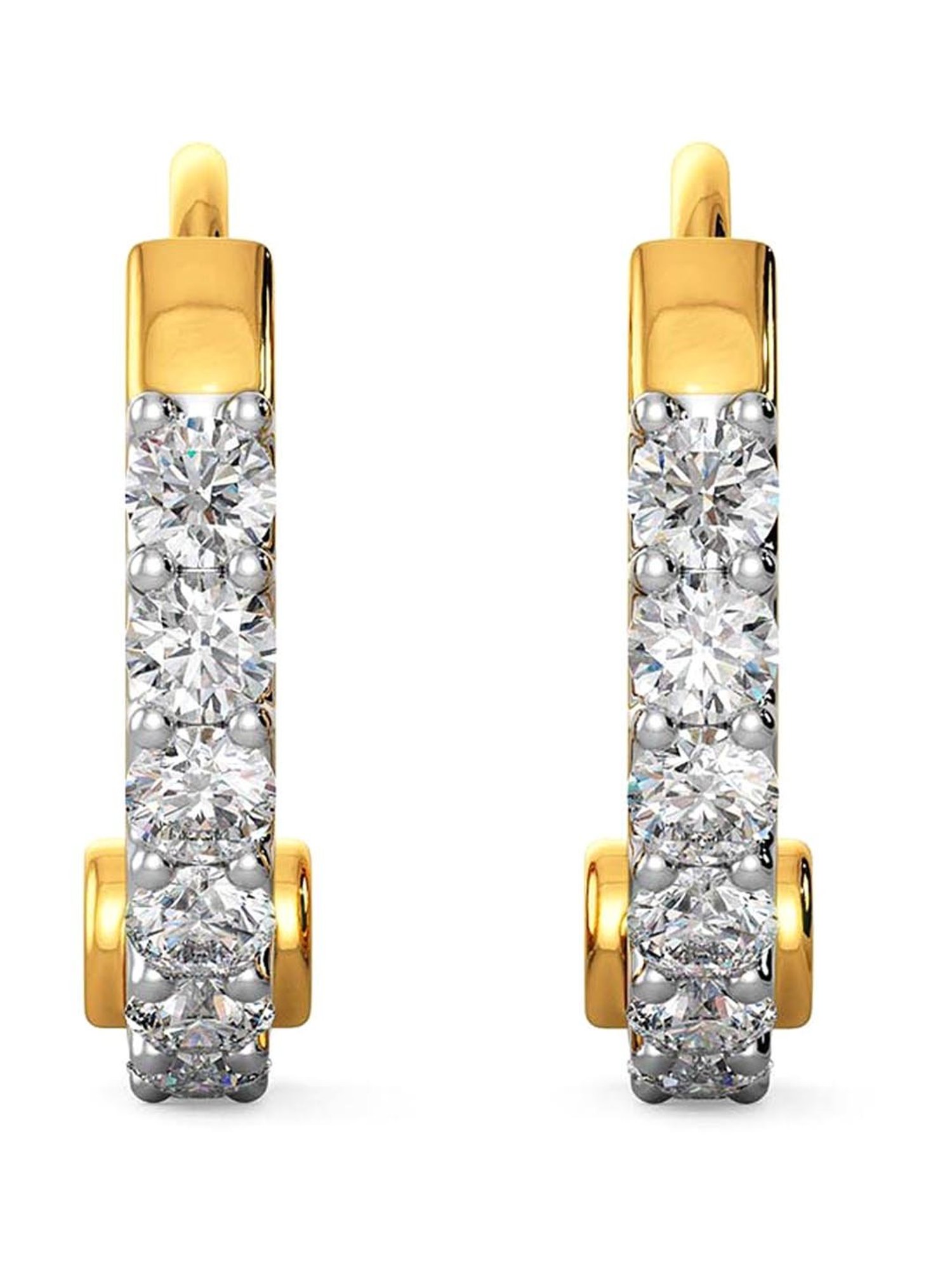 Joyalukkas 18k Yellow Gold & Diamond Hoop Earrings for Girls