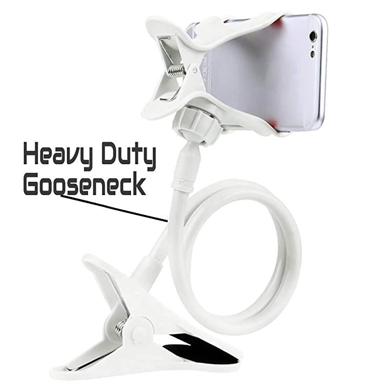 Cell Phone Holder, Clamp Mount Flexible Stand Table Desk Bed Office Kitchen for iPhone 12 PRO MAX, iPhone 11,XS Max,XR,X,8, Galaxy S21 S20 S10, Note 20 10, A71 A21 A51, LG Stylo 6 5 Velvet (White)