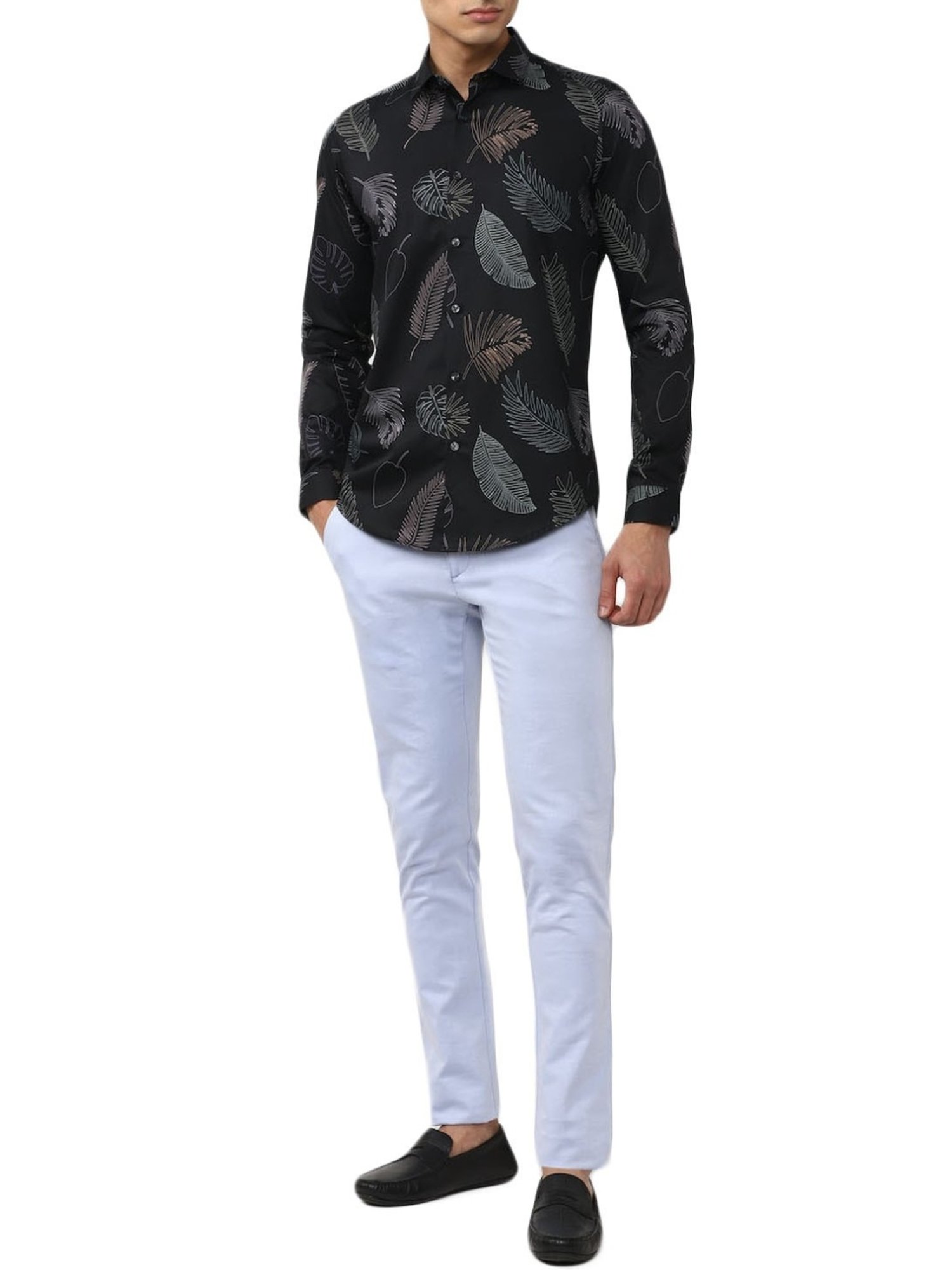 Simon Carter London Black Printed Slim Fit Shirt