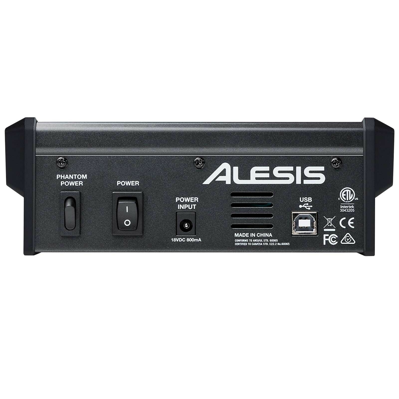 Alesis MultiMix 4 USB FX 4-Channel USB Desktop Podcast Mixer w Case & Cables