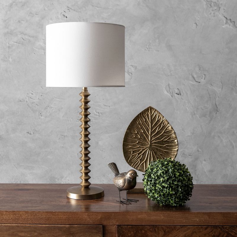 nuLOOM Paterson Aluminum 27" Table Lamp Lighting - Antique Brass 27" H x 12" W x 12" D