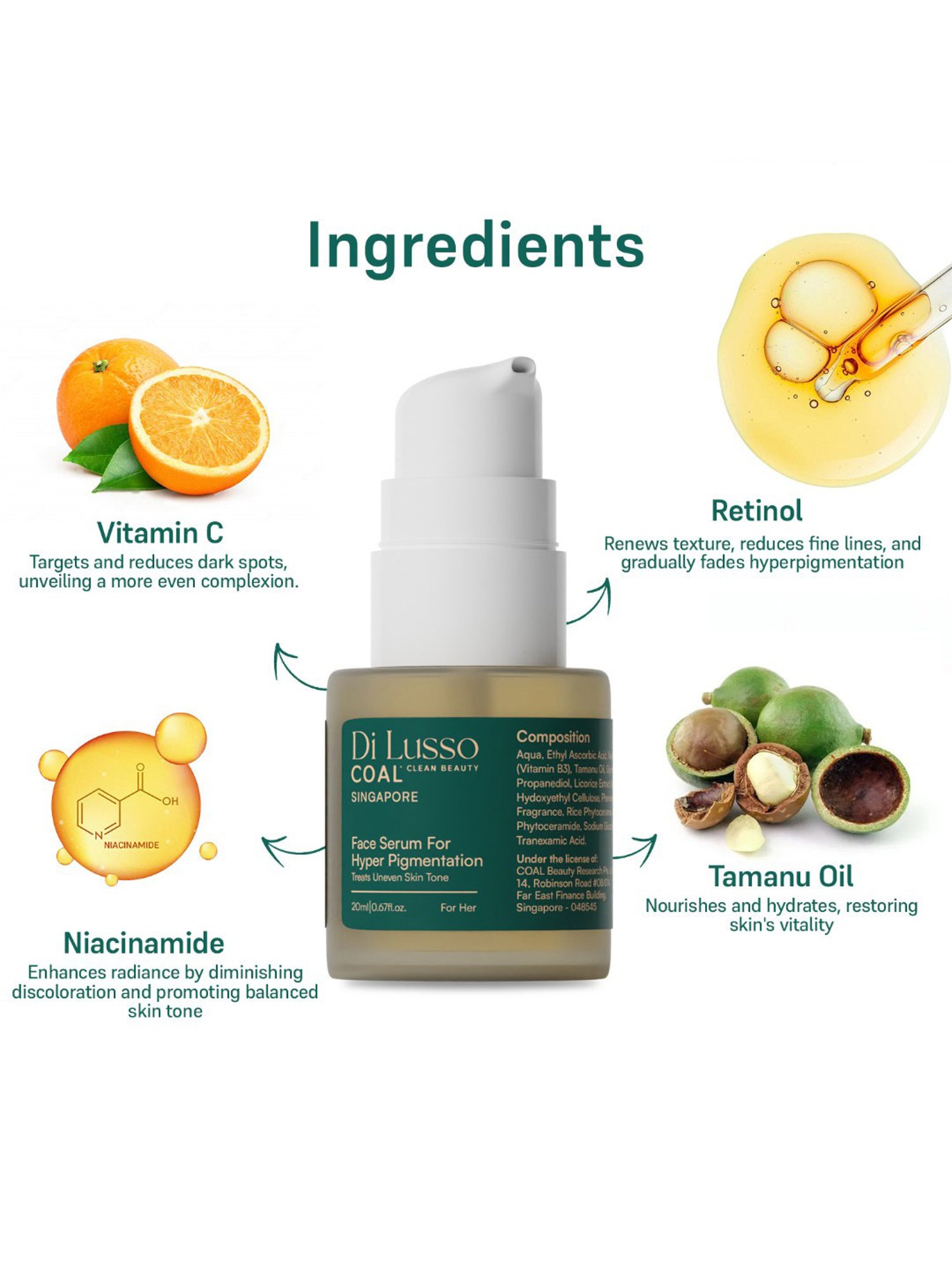 COAL Clean Beauty Hyper pigmentation Face Serum - 20 ml